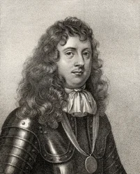 Edward Montagu, graverad av Bocquet, illustration från 
